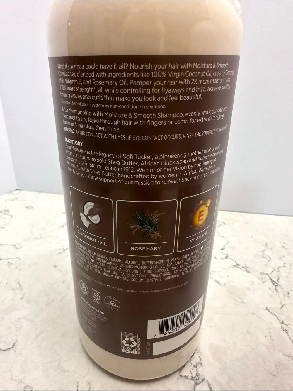 TWO Shea Moisture Coconut Oil Moisture & Smooth Conditioner 34oz w/ Rosemary